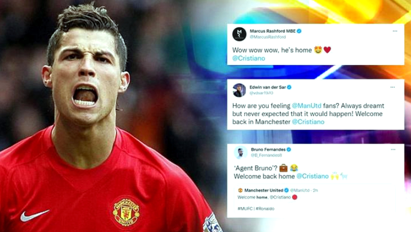 Hàng loạt ngôi sao Man United “phấn khích” khi Ronaldo trở về Old Trafford