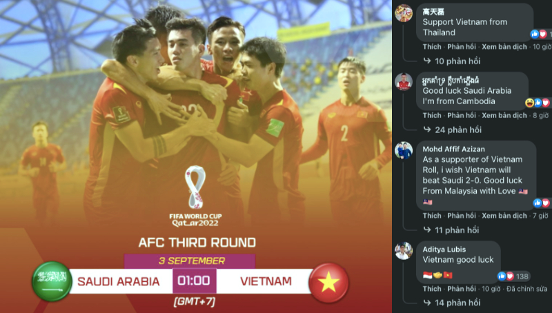 Người hâm mộ Đông Nam Á cổ vũ hết mình cho đội tuyển Việt Nam